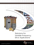 Brochure cover page with dry-type transformers