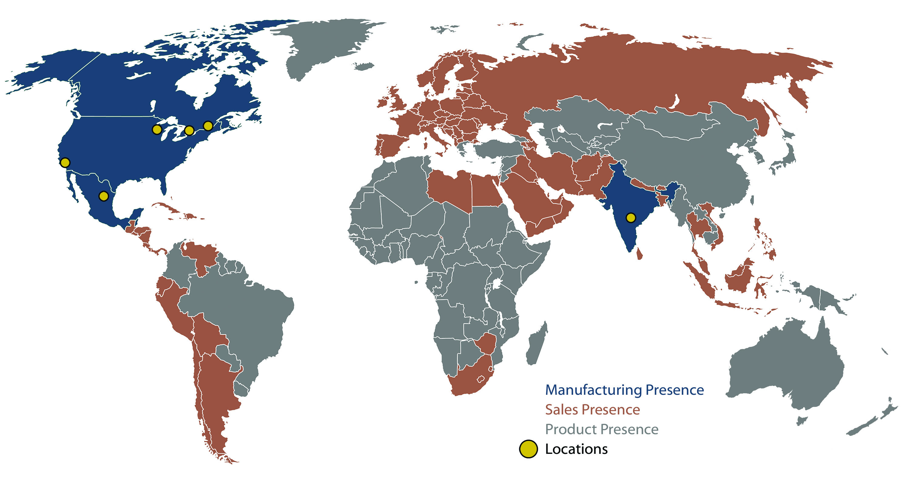 Emplacements et présence mondiale de HPS