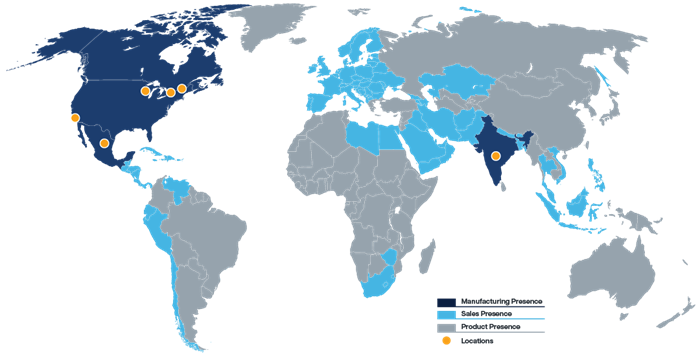 Map indicating HPS locations