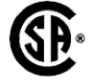 CSA C logo indicating product is tested by CSA and meets Canada Stanards