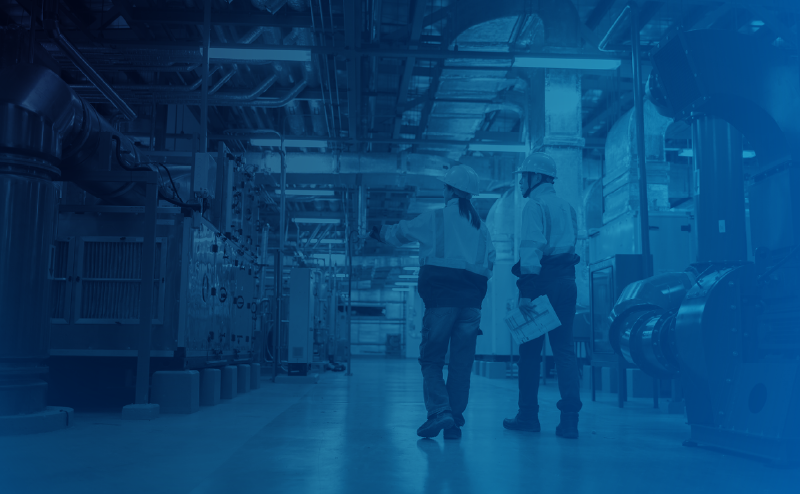 engineers examining industrial HVAC